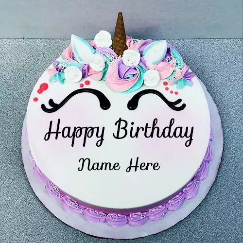 Chocolate Unicorn Cake With Name